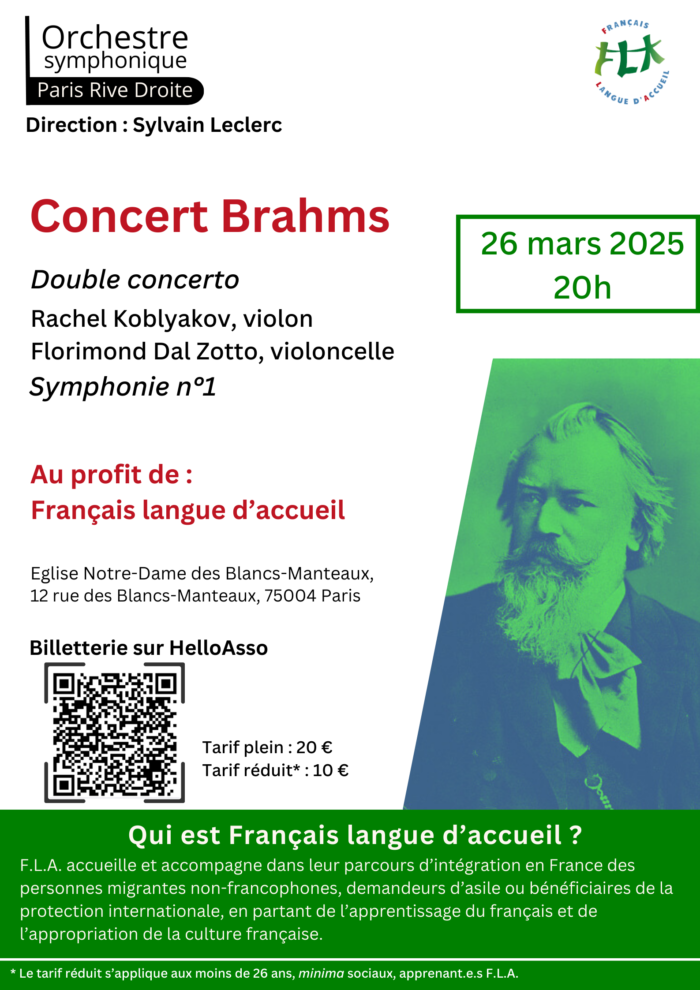 Concert du 26 mars 2025  de l'Orchestre Symphonique de Paris Rive Droite, au profit de F.L.A.