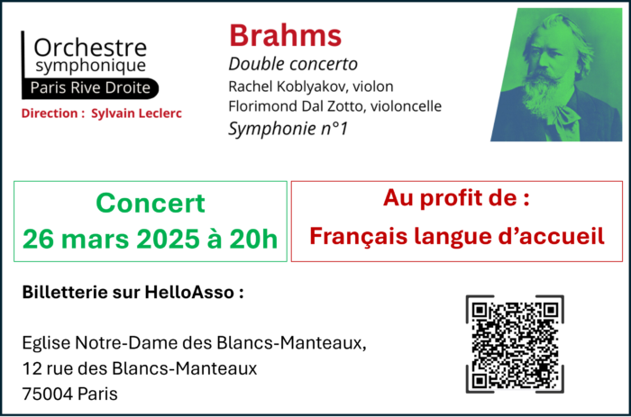 Concert du 26 mars 2025 de l'Orchestre Symphonique de Paris Rive Droite, au profit de F.L.A.